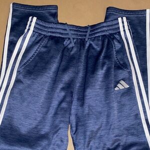 Adidas Kids Blue Joggers with White Stripes